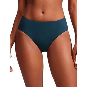 CRZ YOGA Women's Mid Waisted Full Coverage Swimsuit Bikini Bottoms - Large (12)